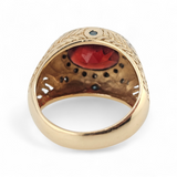 4.67Ct. Garnet and Diamond Ring 14k Yellow Gold - Size 7.5