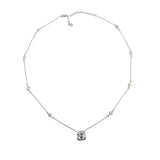Sterling Silver Asscher Cut Cubic Zirconia Necklace