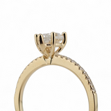 0.89 CTW Pear Cut Diamond Engagement Ring 14k Yellow Gold - Size 6.5