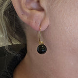 Black Onyx Earrings 14k Yellow Gold