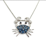 Sterling Silver Cubic Zirconia Crab Necklace