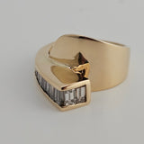 2.14 CTW Baguette Diamond Modernist Ring 14k Yellow Gold - Size 7.5