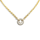 0.32 CTW Double Circle Diamond Necklace 14k Yellow Gold