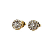 0.82 CTW Diamond Cluster Stud Earrings 18k Yellow Gold