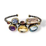 Sterling Silver Gemstone Cuff Bracelet