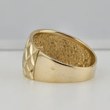 Diamond Cut Cigar Band 14k Yellow Gold - Size 9.75