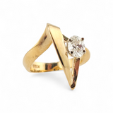 0.52Ct Diamond Solitaire Engagement Ring 14k Yellow Gold - Size 4.25