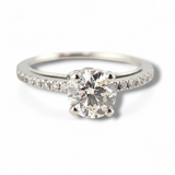 1.55 CTW Diamond Engagement Ring 14k White Gold - Size 6.5