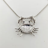 Sterling Silver Cubic Zirconia Crab Necklace