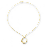 Sterling Silver Gold Vermeil Cubic Zirconia Snake Necklace
