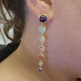 Sterling Silver Gold Vermeil Gemstone Dangle Earrings