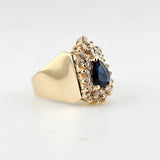 0.71CT Sapphire And Diamond Ring 14k Yellow Gold - Size 7.5