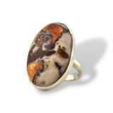 Sterling Silver Copper Dolomite Ring - Size 8