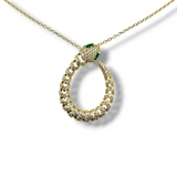 Sterling Silver Gold Vermeil Cubic Zirconia Snake Necklace