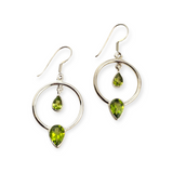 Sterling Silver Peridot Dangle Earrings