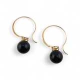 Black Onyx Earrings 14k Yellow Gold