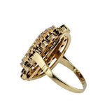 Garnet and Opal Halo Ring 10k Yellow Gold - Size 4.5