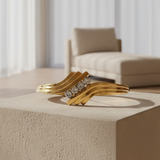 0.52 CTW Diamond Bangle Bracelet 14k & 10k White and Yellow Gold