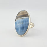 Sterling Silver Blue Opal Ring - Size 9