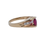 Ruby and Diamond Ring 14k Yellow Gold - Size 8.75