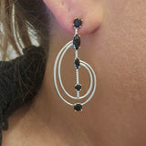 Sterling Silver Black Cubic Zirconia Earrings