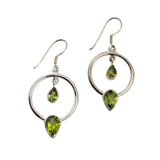 Sterling Silver Peridot Dangle Earrings