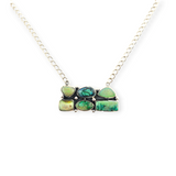 5.74 CTW Opal Cluster Necklace 925 Sterling Silver
