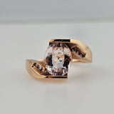 2.39Ct Morganite and Diamond Ring 14k Rose Gold - Size 6.25