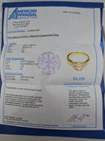 1.02 CTW Phoenix Cut Diamond Engagement Ring 18k Yellow Gold - Size 6.75
