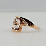 2.39Ct Morganite and Diamond Ring 14k Rose Gold - Size 6.25