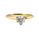 0.40 Ct. Heart Cut Diamond Solitiare Engagement Ring 14k Yellow Gold - Size 7