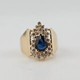 0.71CT Sapphire And Diamond Ring 14k Yellow Gold - Size 7.5