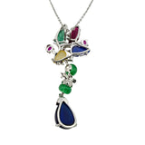 Sterling Silver Glass and Cubic Zirconia Fruit Salad