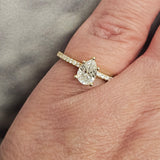 0.89 CTW Pear Cut Diamond Engagement Ring 14k Yellow Gold - Size 6.5