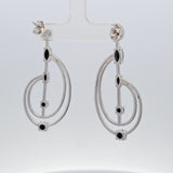Sterling Silver Black Cubic Zirconia Earrings