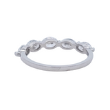 1.30CT Oval Cut Lab Grown Diamond Wedding Band 14k White Gold - Size 9.25