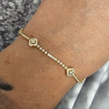 1.36 CTW Diamond Station Bracelet 18k Yellow Gold