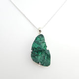 Sterling Silver Malachite Fiber Pendant Necklace