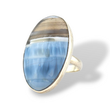 Sterling Silver Blue Opal Ring - Size 9