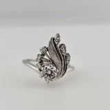 0.74 CTW Diamond Engagement Ring 18k White Gold - Size 6.25