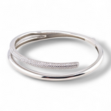 Sterling Silver Cubic Zirconia Bypass Bracelet