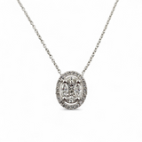0.85 CTW Multi-Cut Diamond Pendant Necklace 14k White Gold