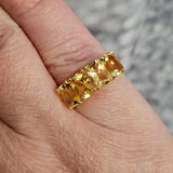 8.96Ct. Radiant Emerald Cut Citrine Ring 14k Yellow Gold - Size 7