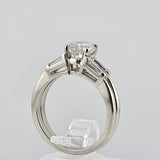 1.24 CTW Round Brilliant Cut Diamond Engagement Ring Set - Platinum - Size 6.5