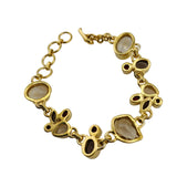 Sterling Silver Gold Vermeil Citrine Garnet Smoky Quartz Bracelet