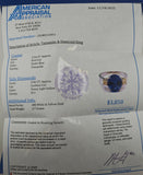 3.65Ct. Tanzanite and Diamond Ring 18k White and Yellow Gold - Size 6.75