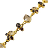 Sterling Silver Gold Vermeil Citrine Garnet Smoky Quartz Bracelet