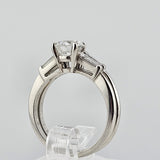1.24 CTW Round Brilliant Cut Diamond Engagement Ring Set - Platinum - Size 6.5
