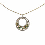 0.36 CTW Emerald And Diamond Pendant Necklace 14k Yellow Gold