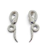 Sterling Silver Cubic Zirconia Snake Earrings